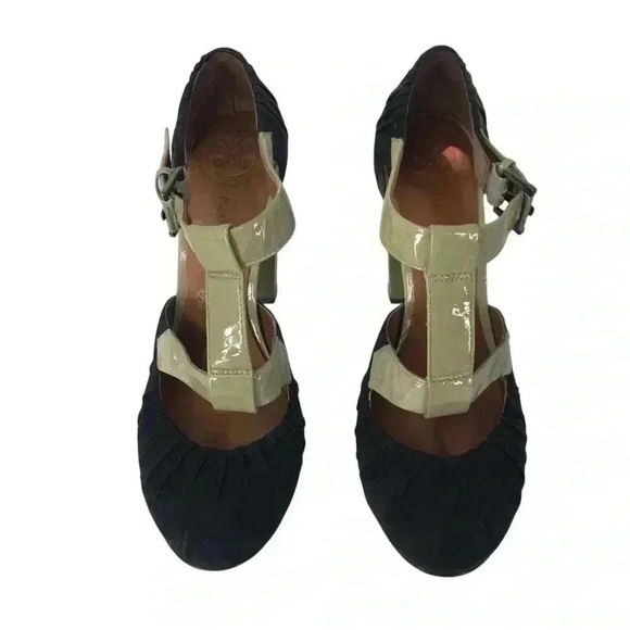 MODERN VINTAGE HEELS WOMENS 7.5 SUEDE PLATFORM PUMPS RETRO GLAM STYLE - Picture 3 of 15